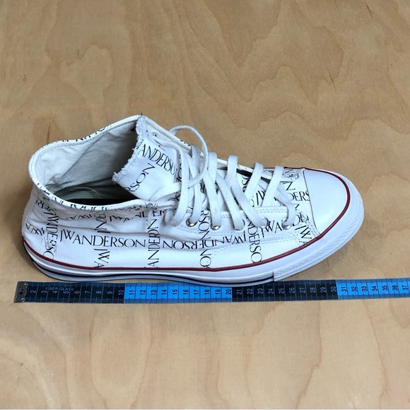 JW Anderson White Converse Edition Grid Logo Sneakers Unisex Size 12. - Picture 13 of 13